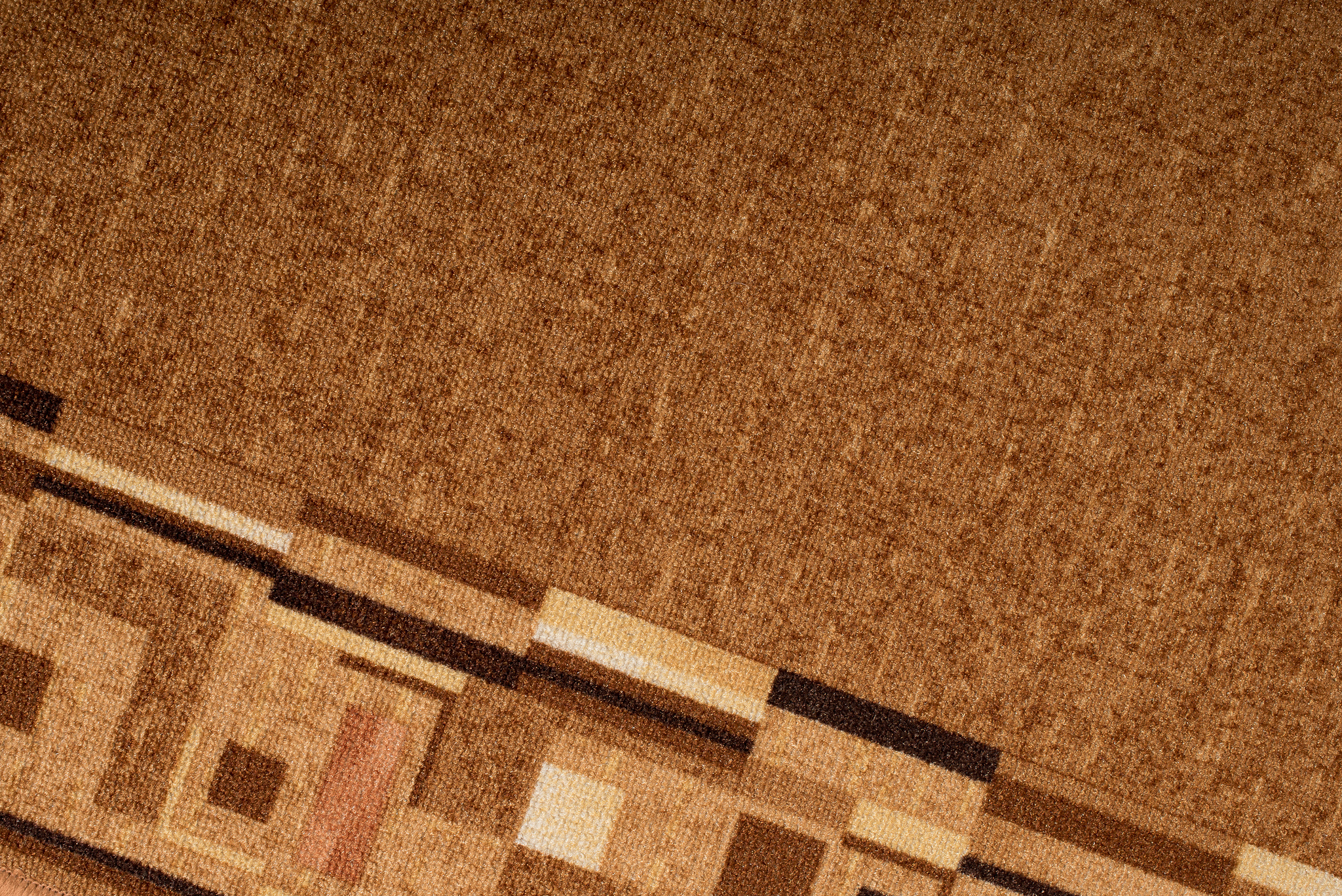 Teppichläufer Rutschfest Hellbraun Geometrisch Meterware