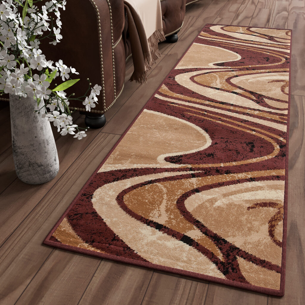 Teppichläufer Dream Braun Beige Abstrakt Wellen Meterware