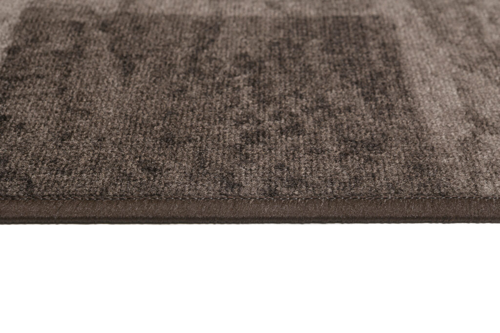 Teppichläufer Rutschfest Dunkelbraun Beige Geometrisch Meterware
