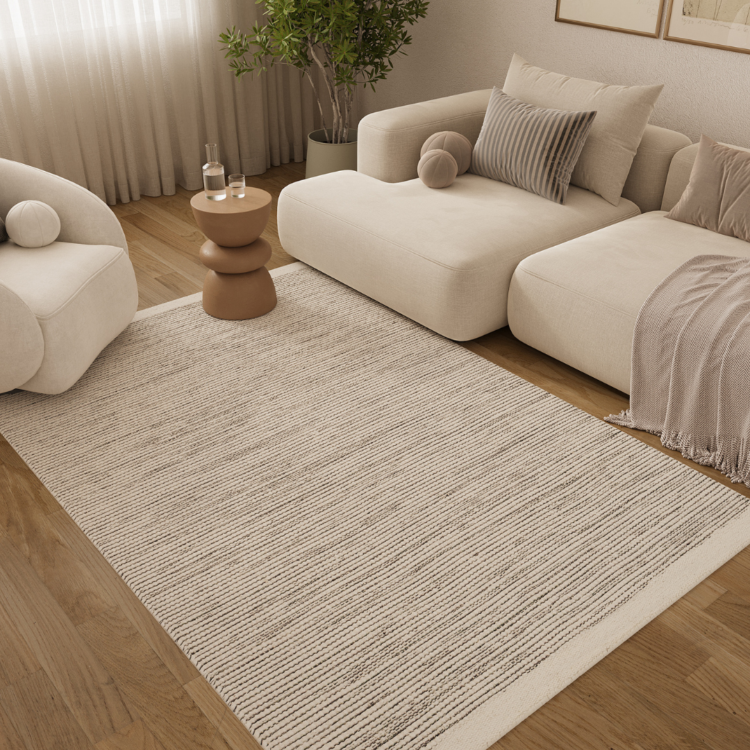 Teppich Wolle Loni Beige