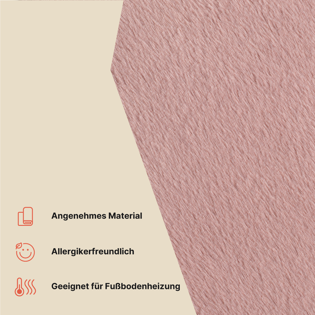 Teppich Lumi Rosa Rutschfest
