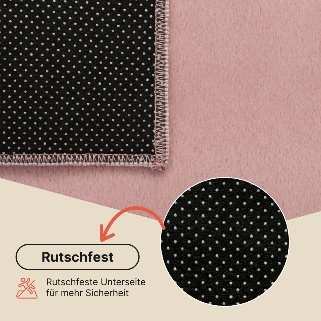 Teppich Lumi Rosa Rutschfest