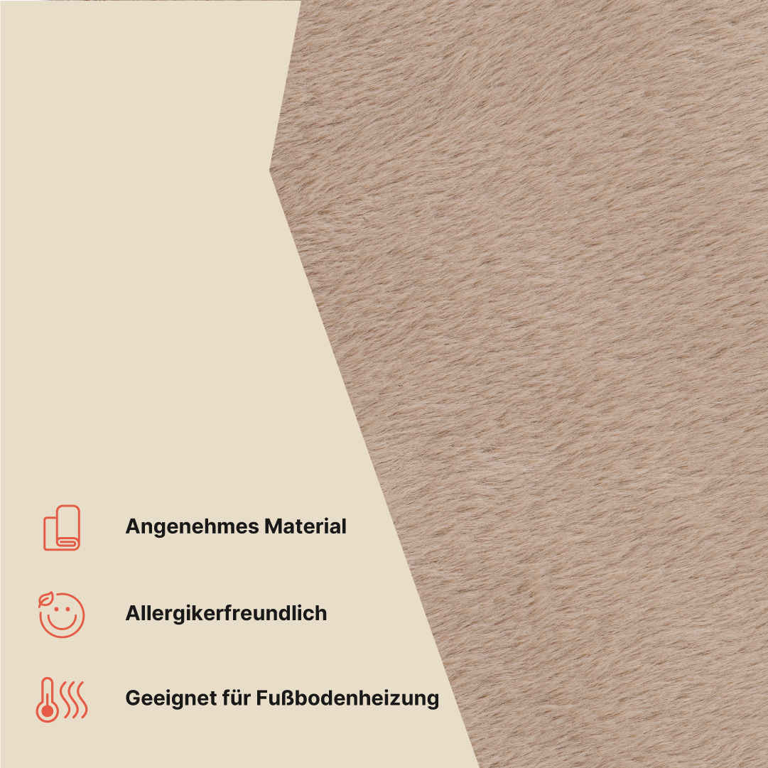 Teppich Lumi Quadratisch Braun Rutschfest