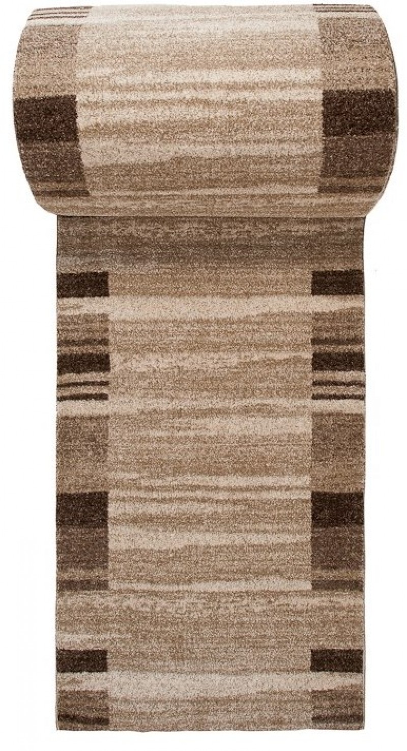 Teppichläufer Sari Dunkelbeige Rahmen Meterware