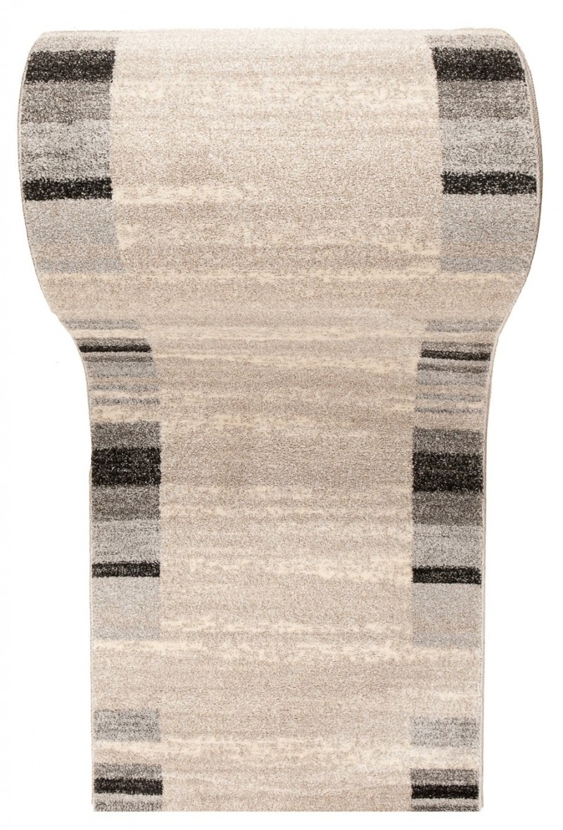 Teppichläufer Sari Beige Grau Rahmen Meterware