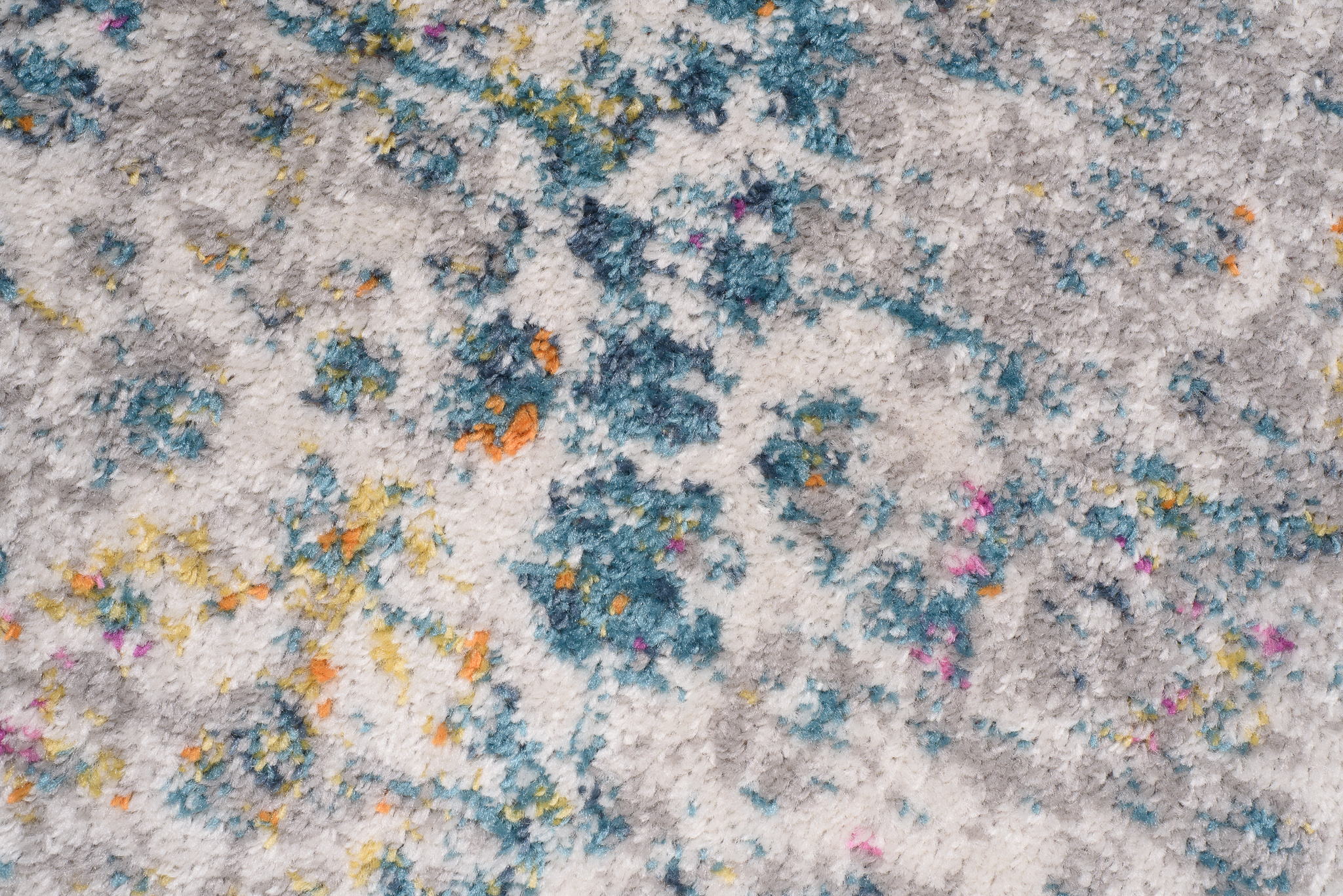 Teppichläufer Lazur Blau Grau Vintage Blumen Meterware