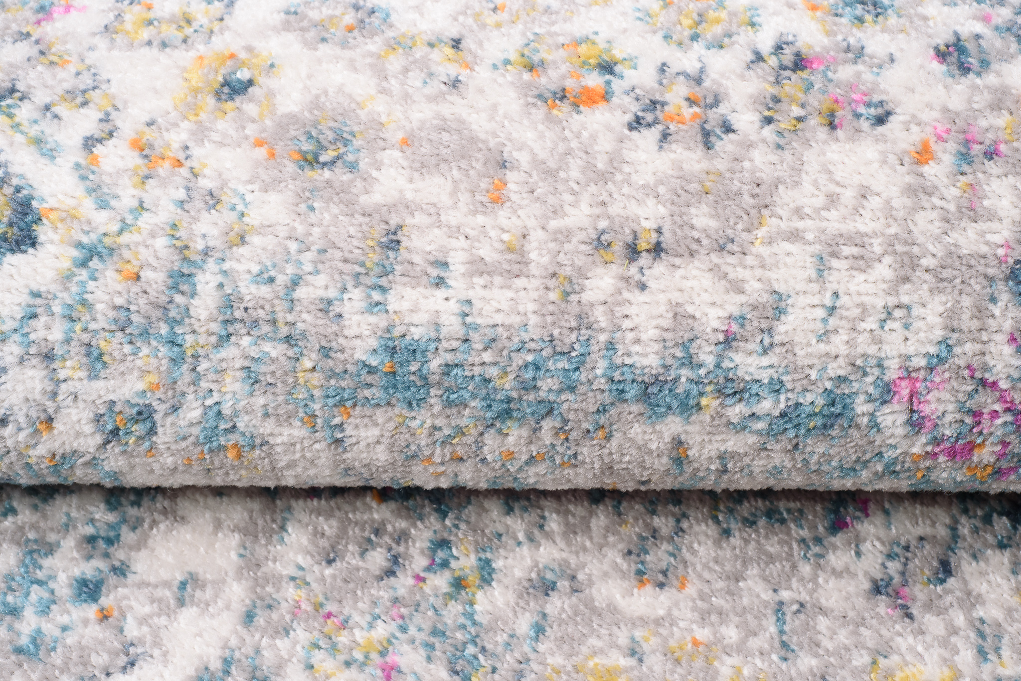 Teppichläufer Lazur Blau Grau Vintage Blumen Meterware