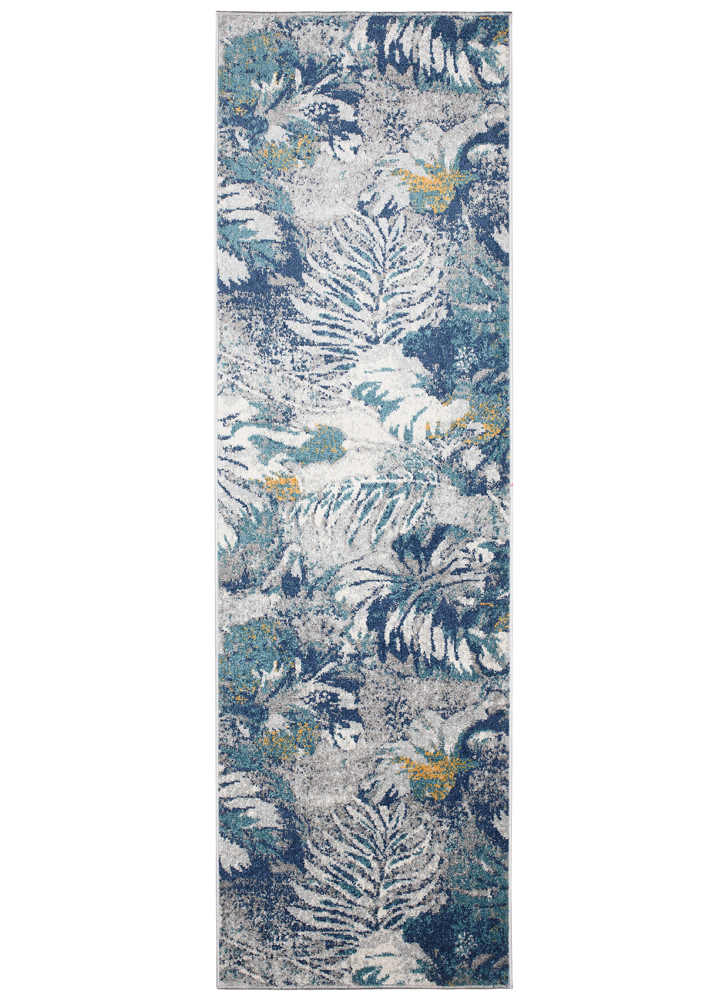 Teppichläufer Lazur Blätter Blumen Meterware