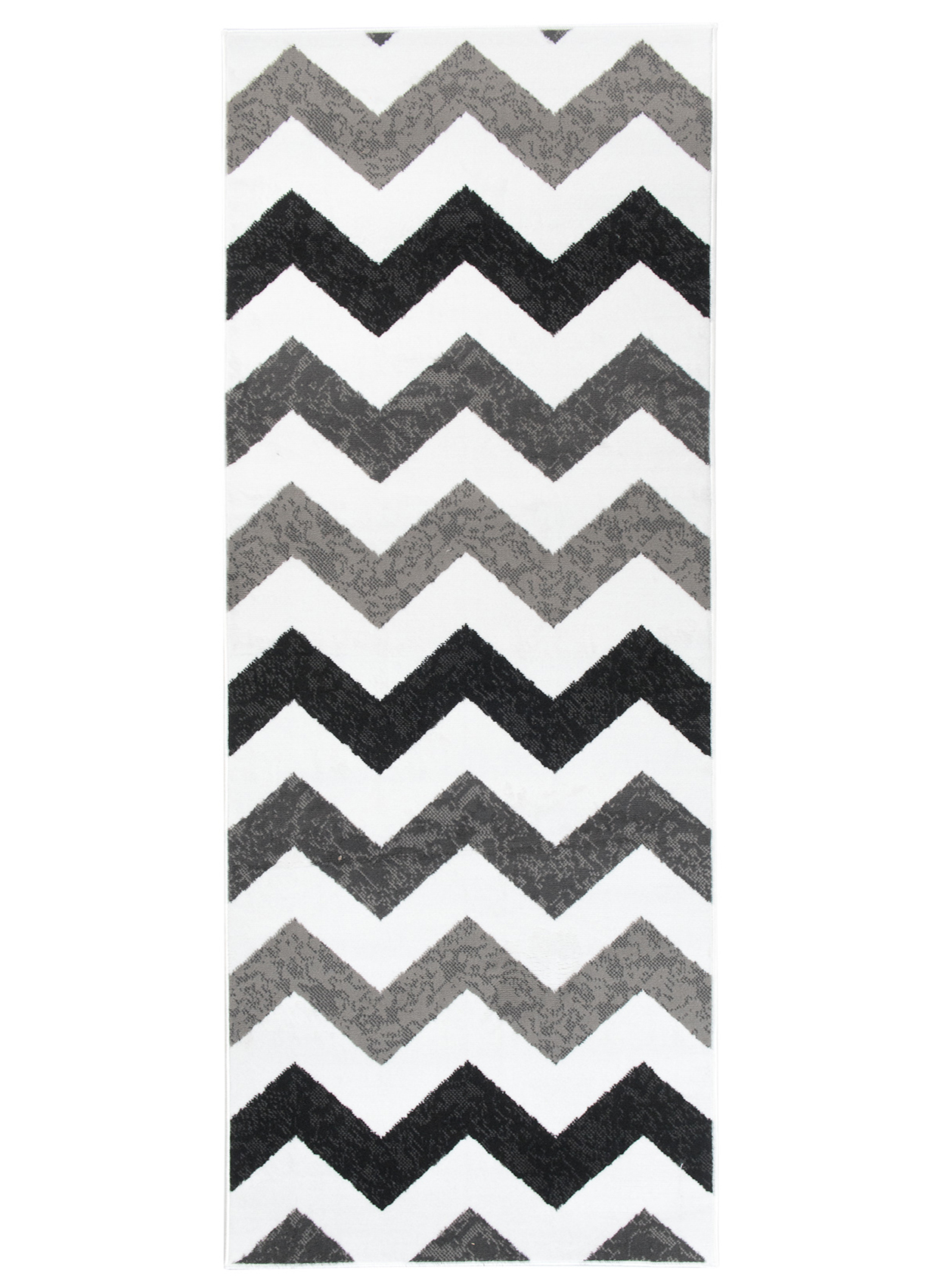 Teppichläufer Maya Grau Schwarz Geometrisch Zigzags Meterware