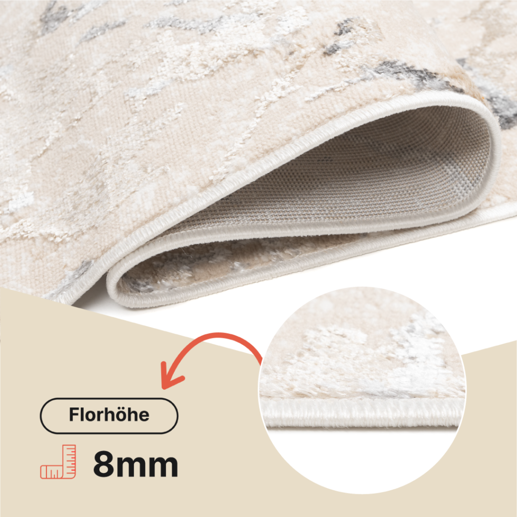 Teppichläufer Crystal Beige Grau Abstrakt Meterware