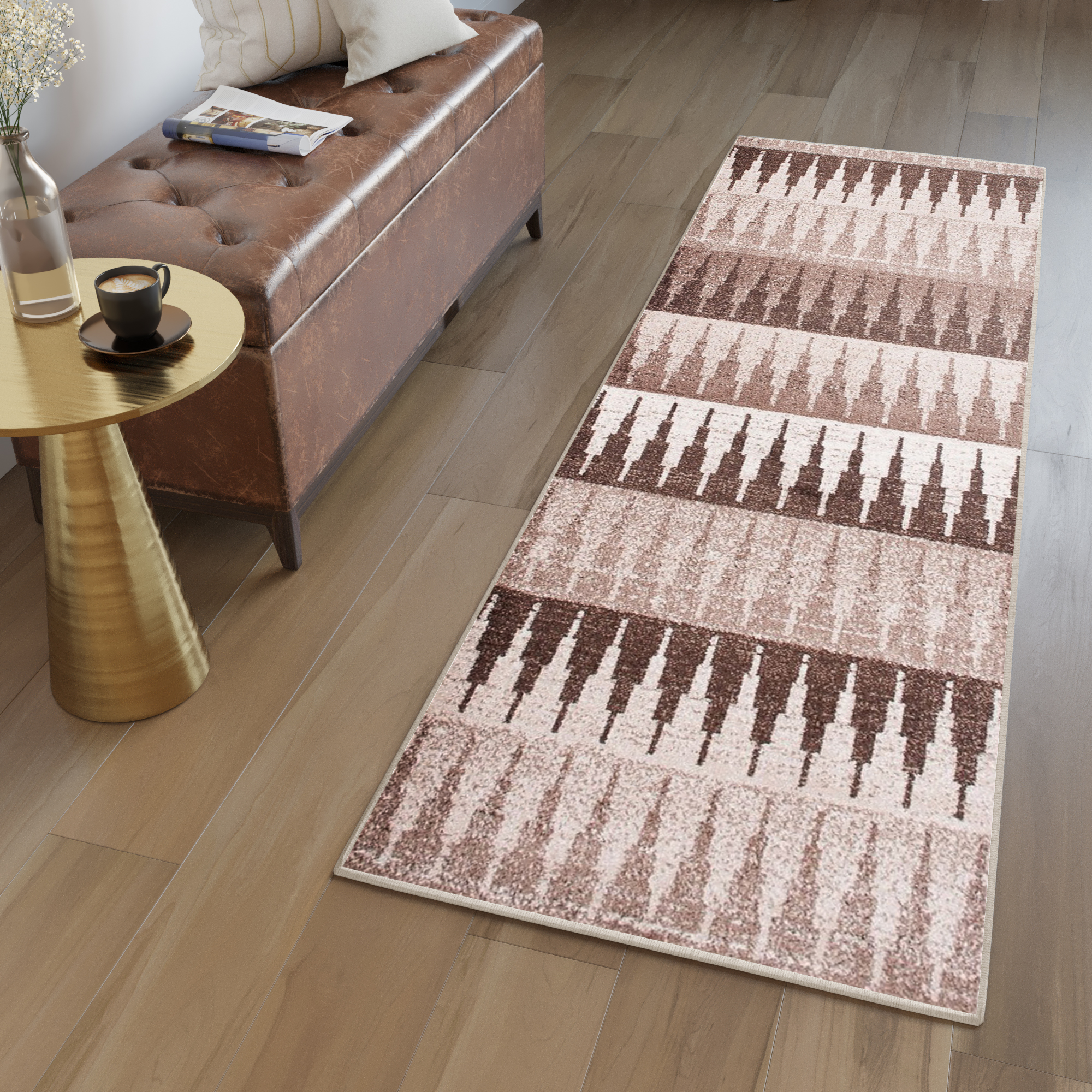 Teppichläufer Sari Beige Geometrisch Meterware