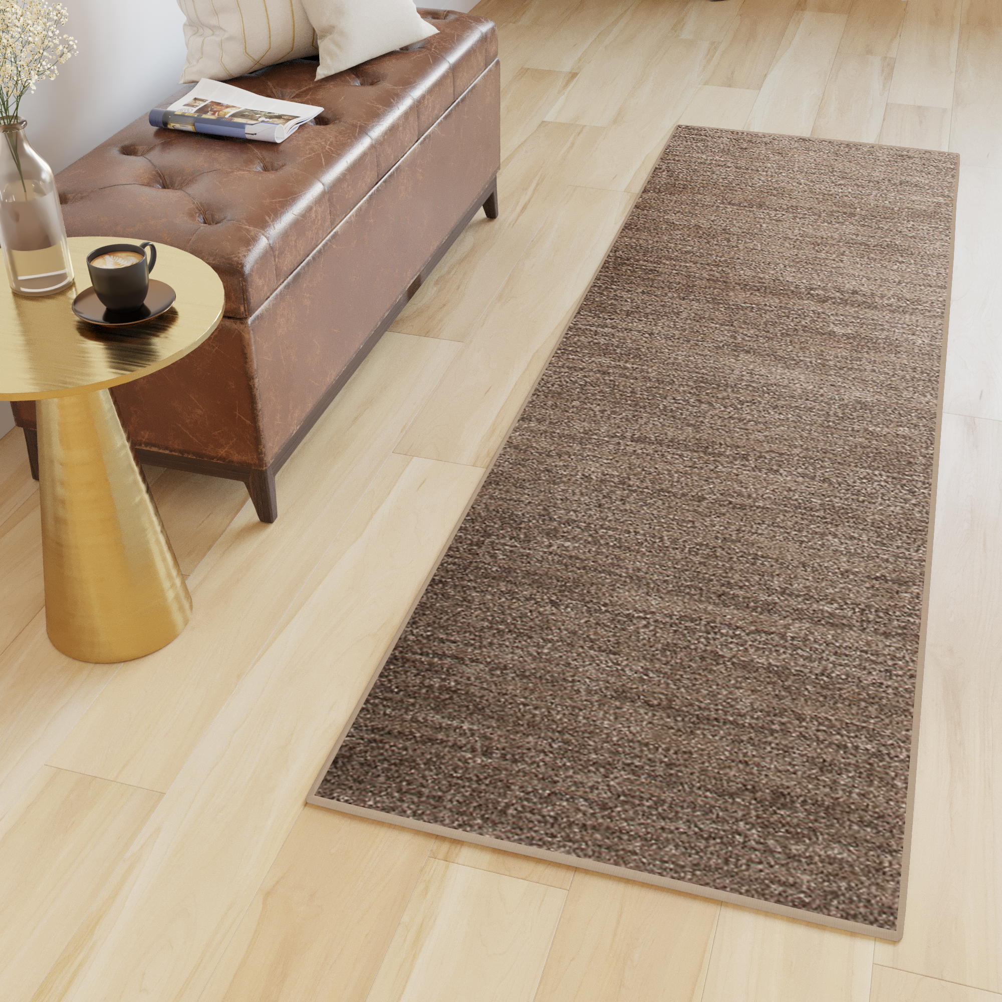 Teppichläufer Sari Dunkelbeige Meliert Meterware