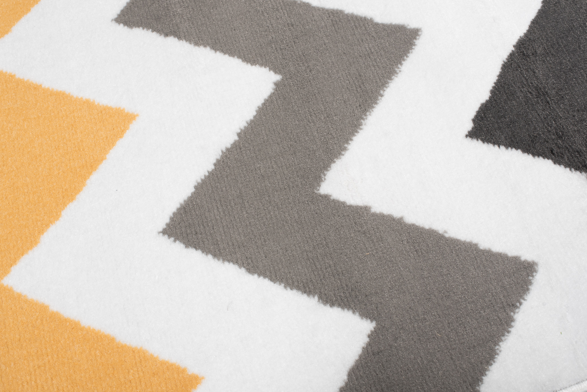Teppichläufer Maya Grau Gelb Geometrisch Zigzags Meterware